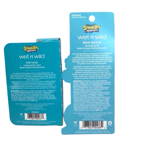 Wet N Wild SpongeBob Limited Edition Cooling Lip Oil Gloss & Glitter Stick Set - Picture 12 of 13